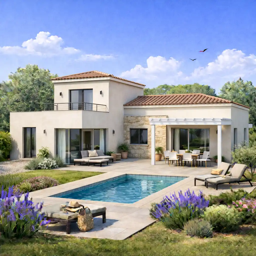Construction villa contemporaine 2